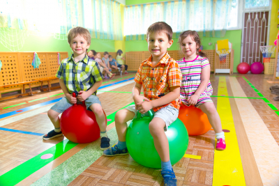 children playing with the ball